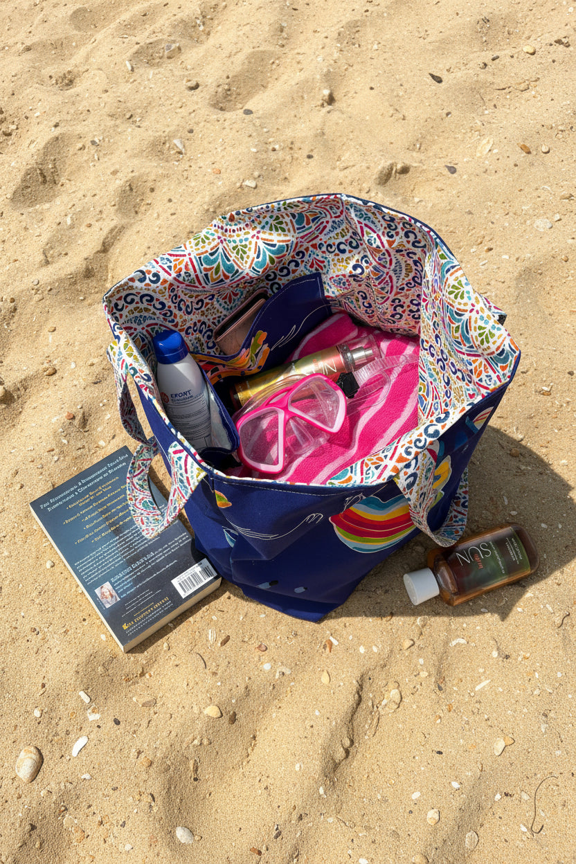 Blue Beach Scenery Tote Bag