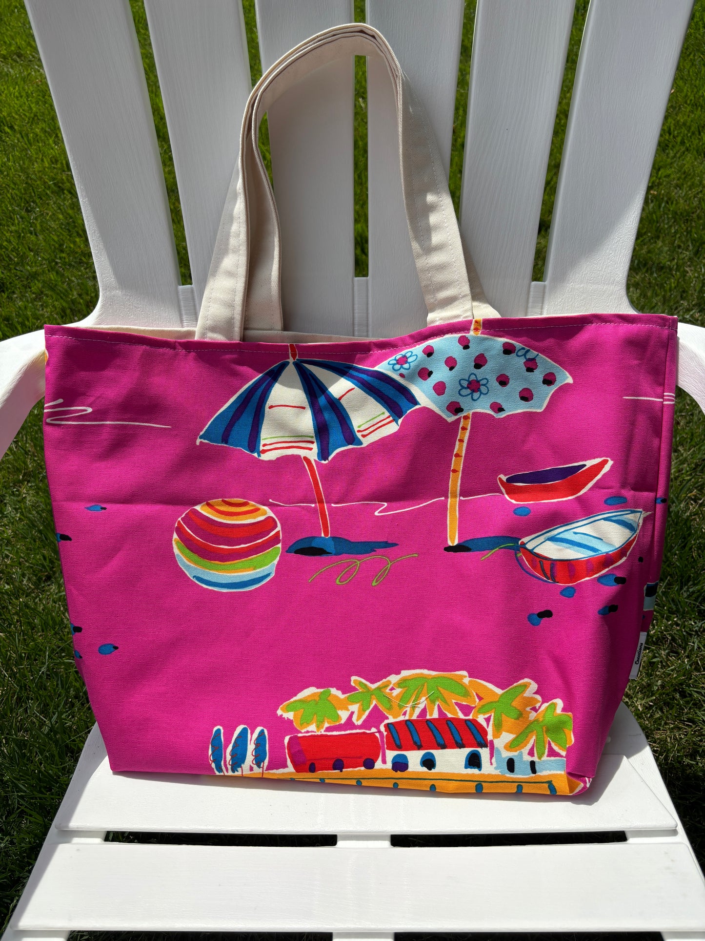 Pink Beach Scenery Tote Bag