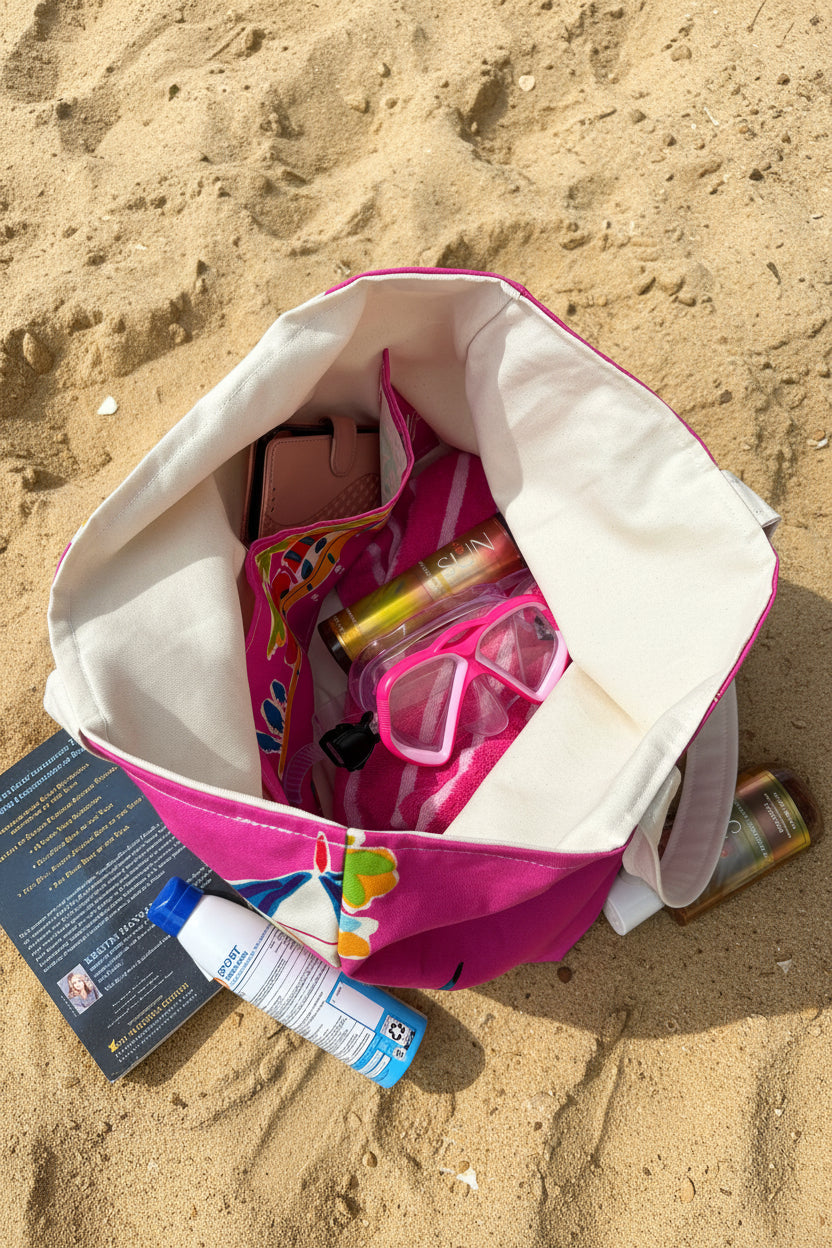 Pink Beach Scenery Tote Bag