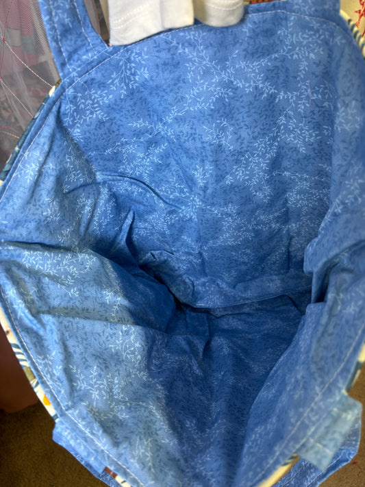 Fall Teal Truck Tote Bag