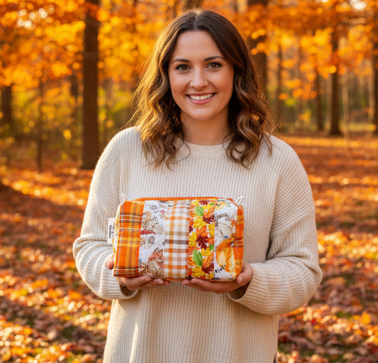 Fall Patch Make Up Bag