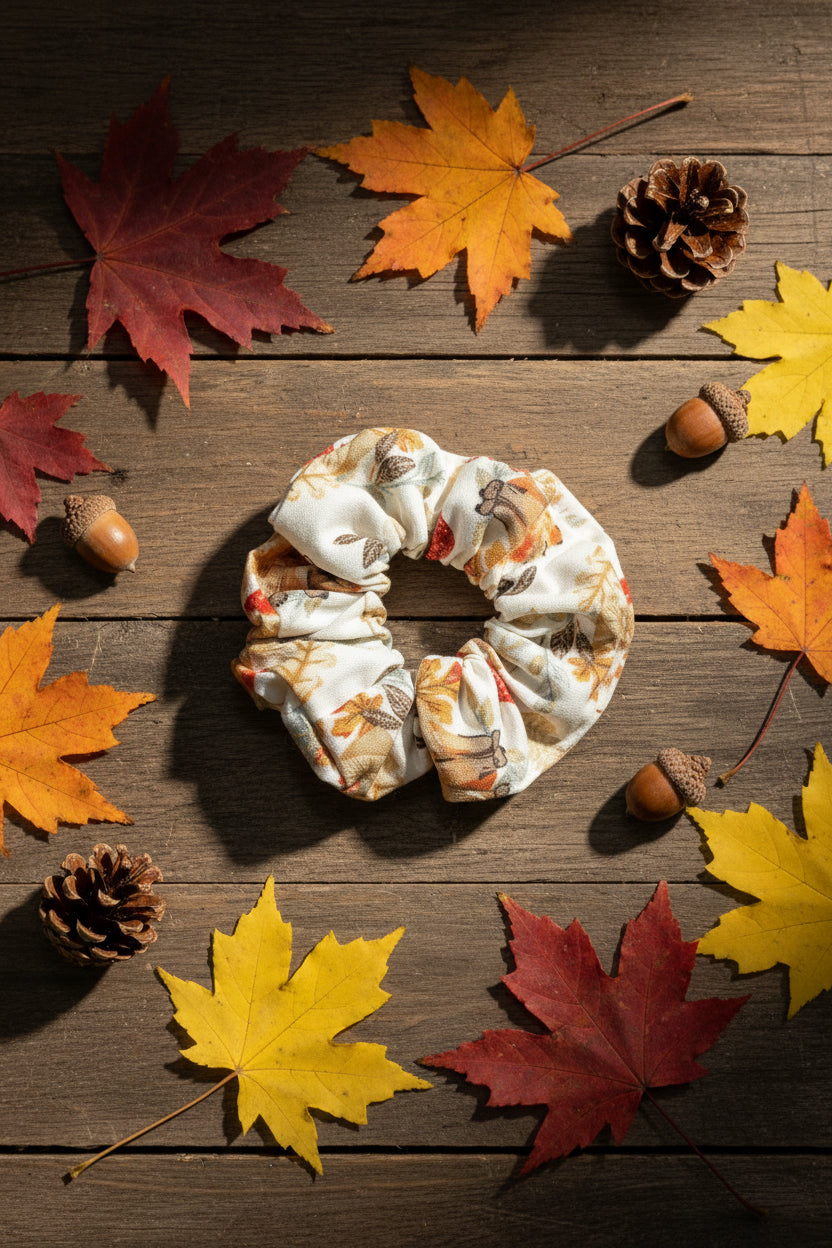 Fall Woodland Animals Scrunchie