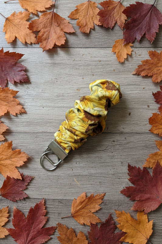 Fall Large Sunflower Scrunchie Keychain