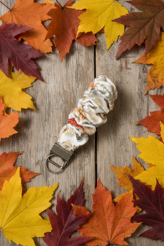 Fall Woodland Animal Scrunchie Keychain