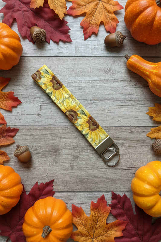 Fall Large Sunflower Keychain