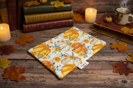 Fall Pumpkin on Teal Book Sleeve