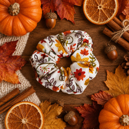 Fall Foliage Sweater Scrunchie