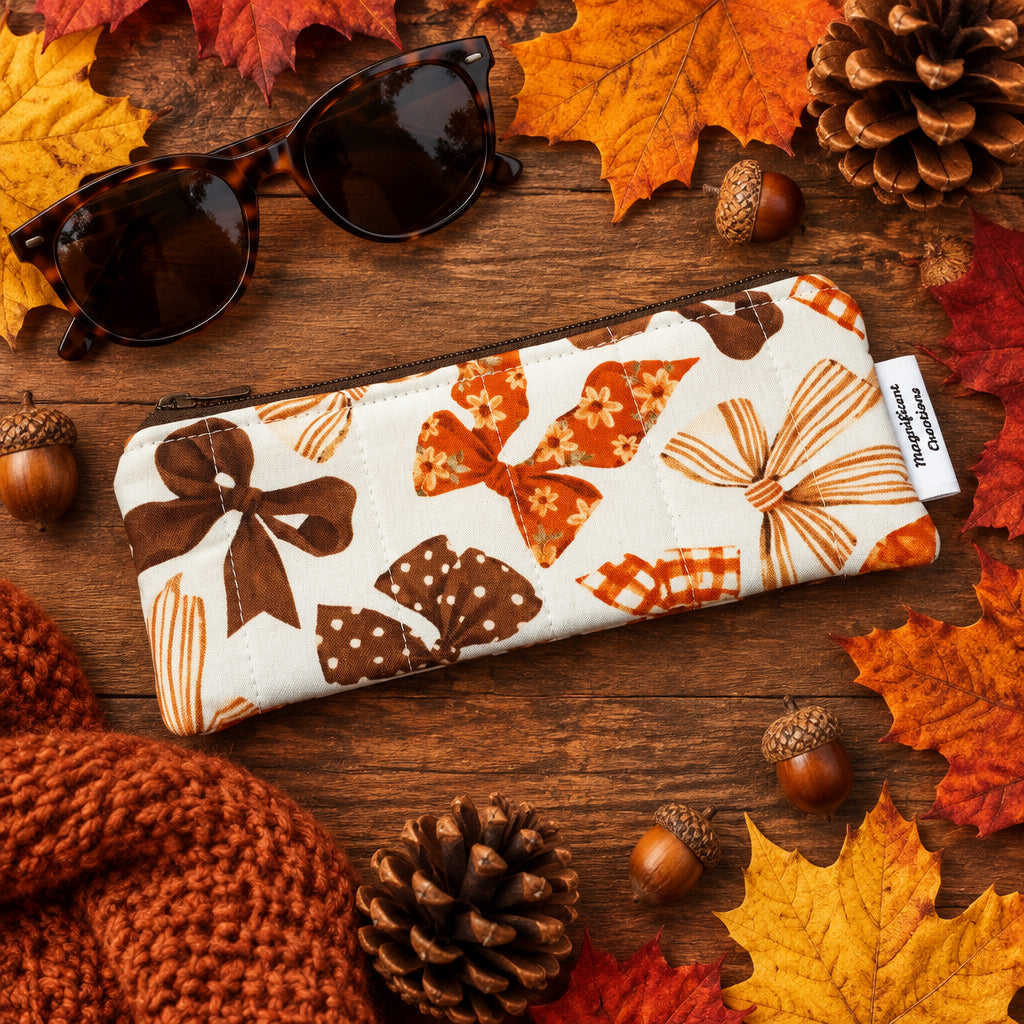 Fall Bow Pencil & Sunglasses Case