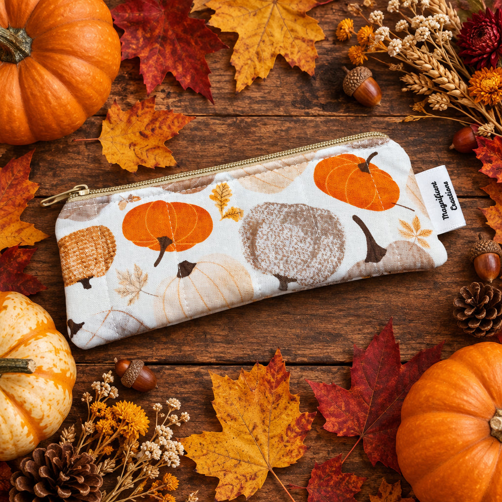 Fall Pumpkin Sweater Pencil & Sunglasses Case