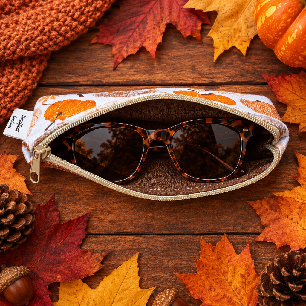 Fall Pumpkin Sweater Pencil & Sunglasses Case