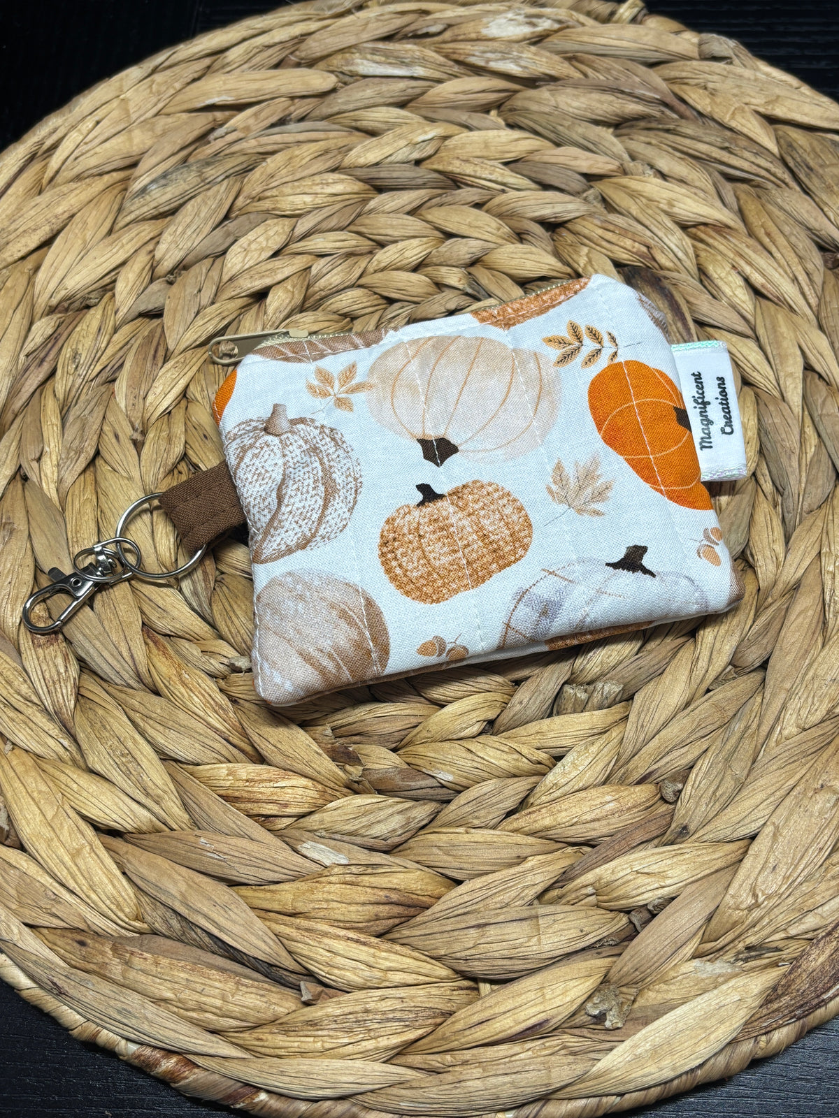 Fall Pumpkin Sweater Mini Wallet