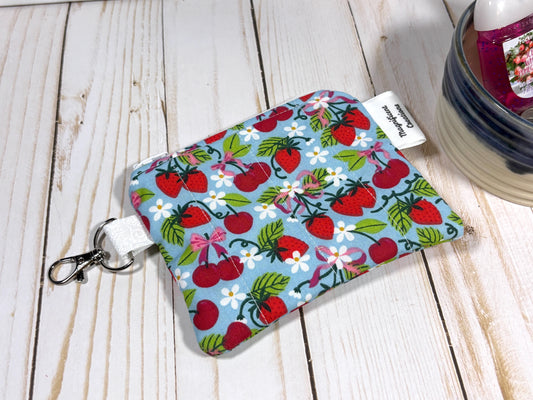 The Strawberry on Blue Mini Wallet