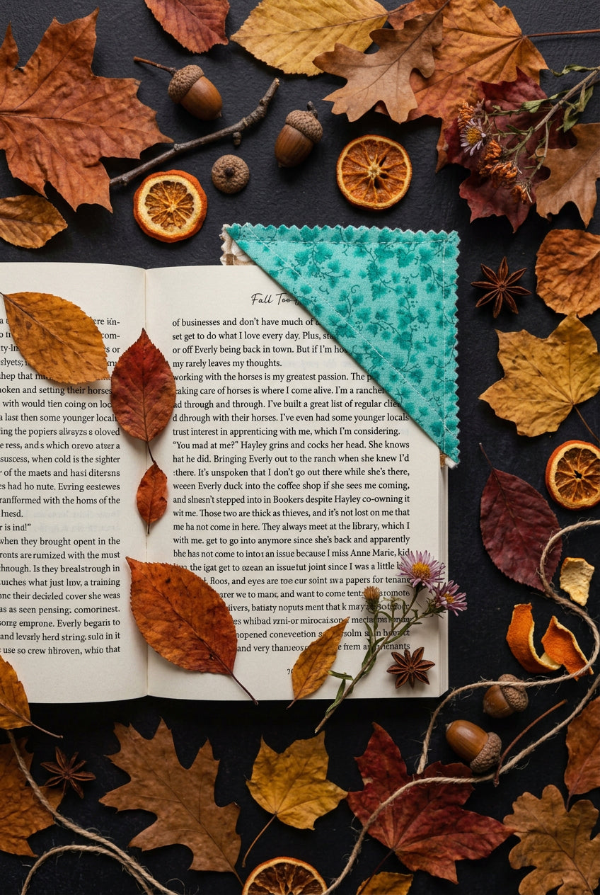 Fall Teal Pumpkin Corner Bookmark