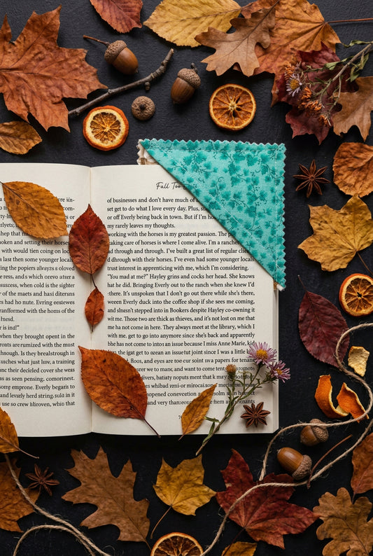 Fall Teal Pumpkin Corner Bookmark