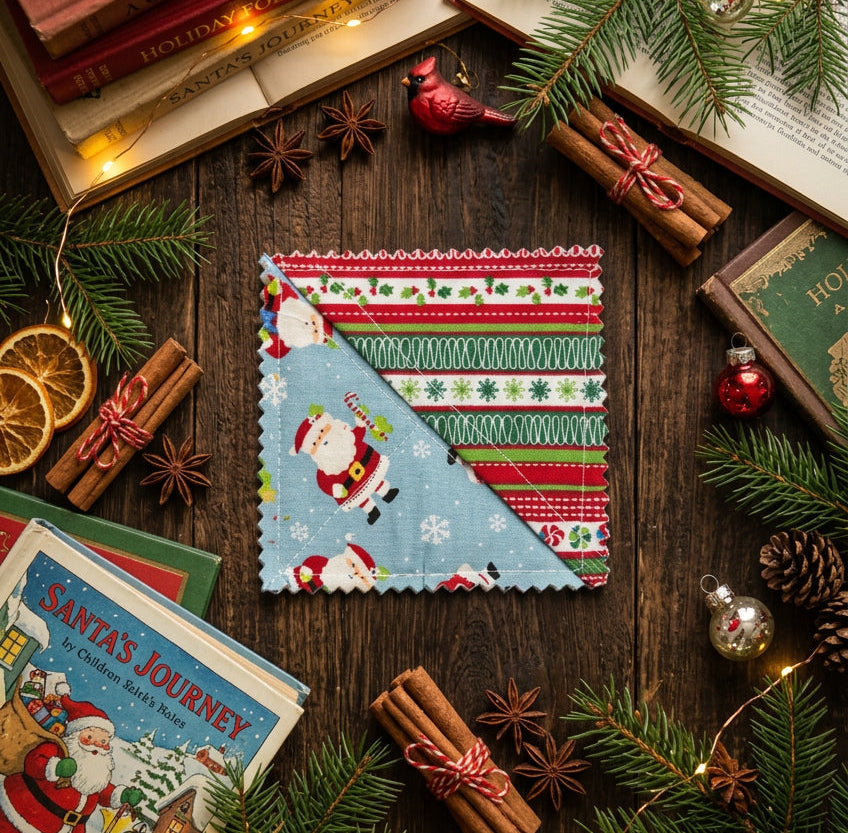 Blue Santa Corner Bookmark