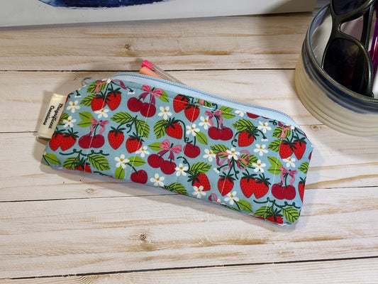 The Blue Strawberry & Cherry Mini Pouch