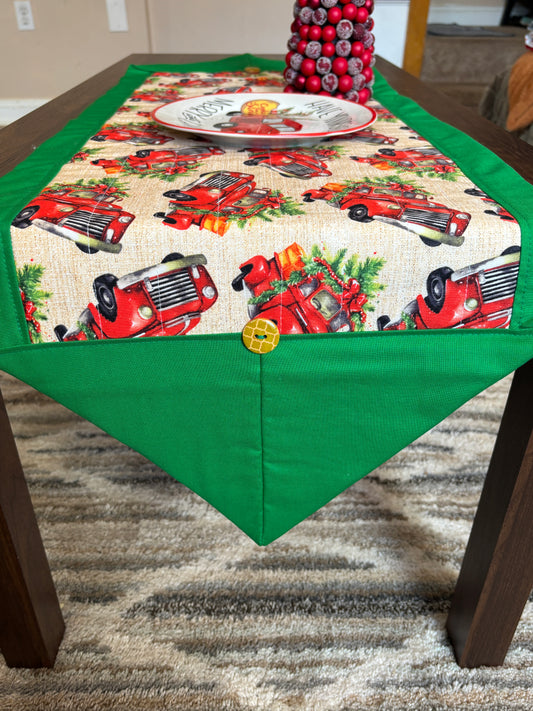 Christmas Red Truck Table Runner