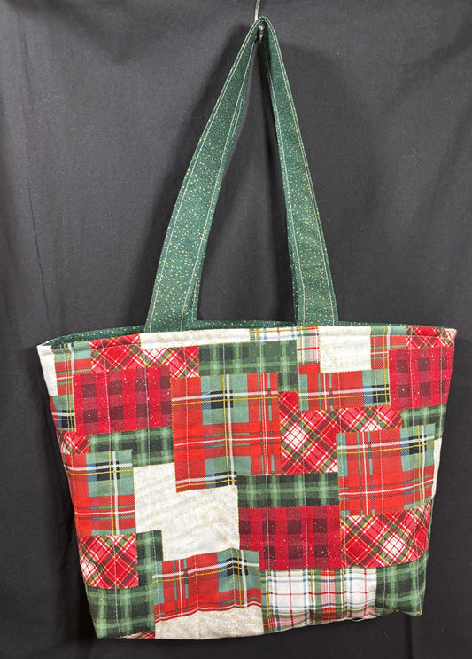 The Christmas Quilted Pattern Tote Bag