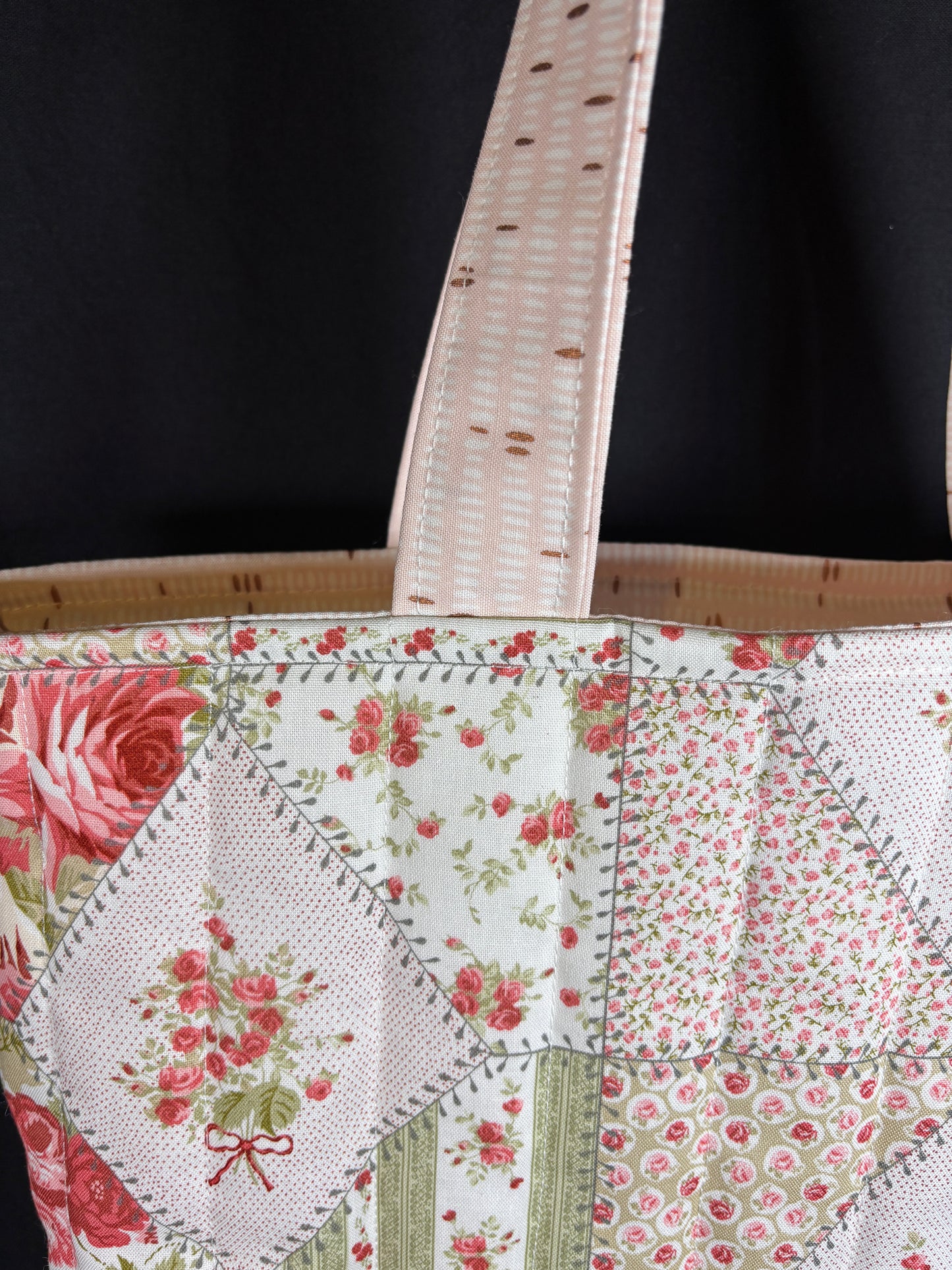The Pink Rose Quilted Tote Bag