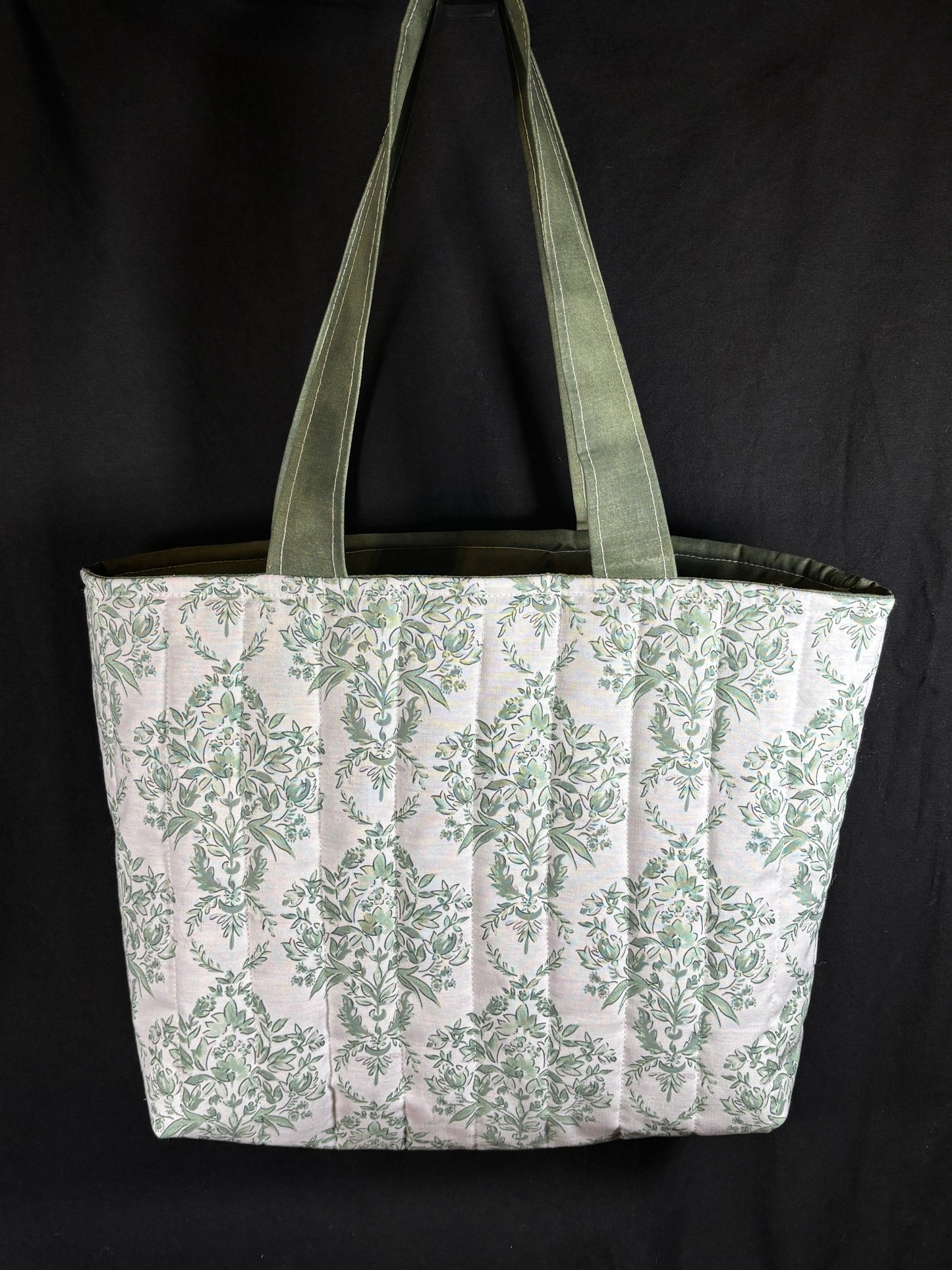 The Green Floral Tote Bag