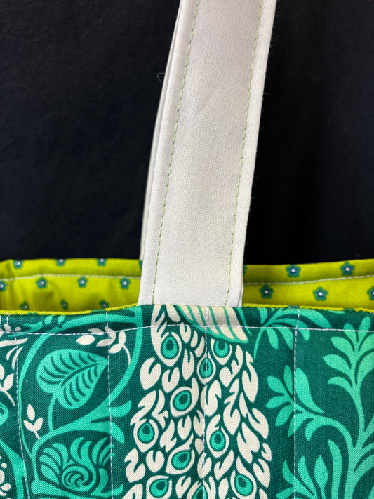 Teal Peacock Love Tote Bag