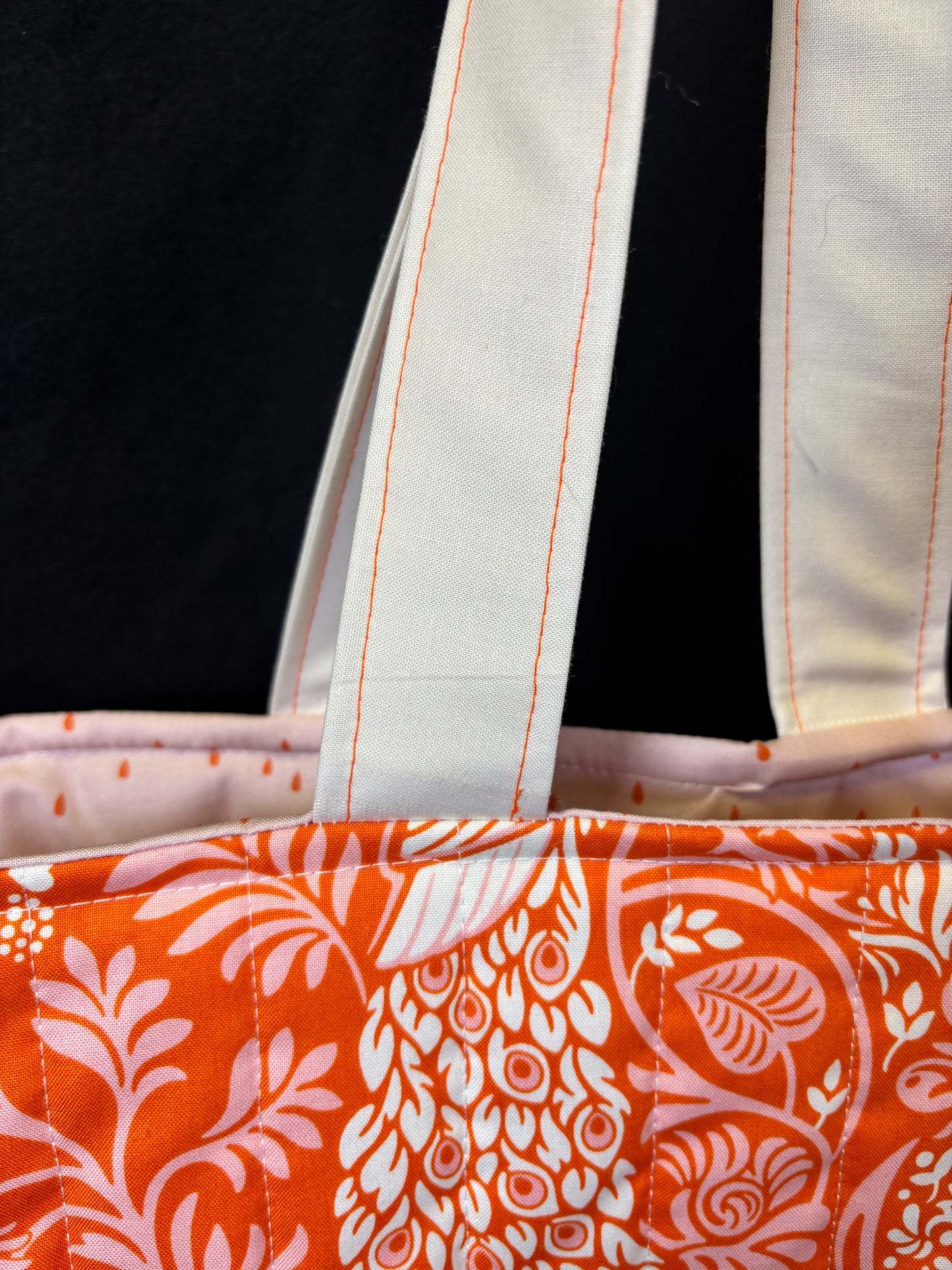 Orange Peacock Love Tote Bag