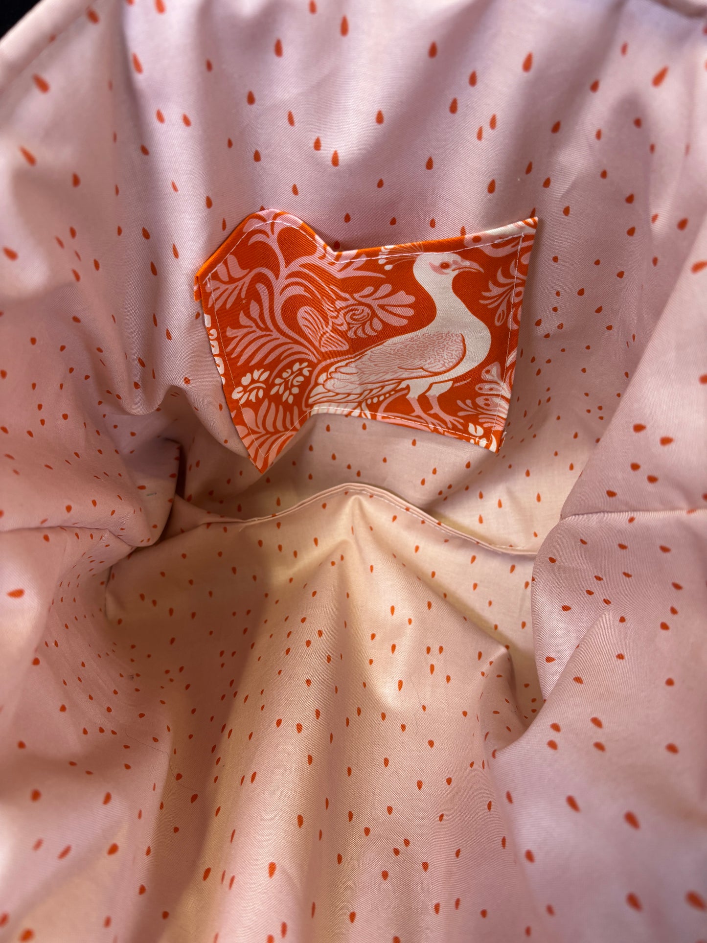 Orange Peacock Love Tote Bag