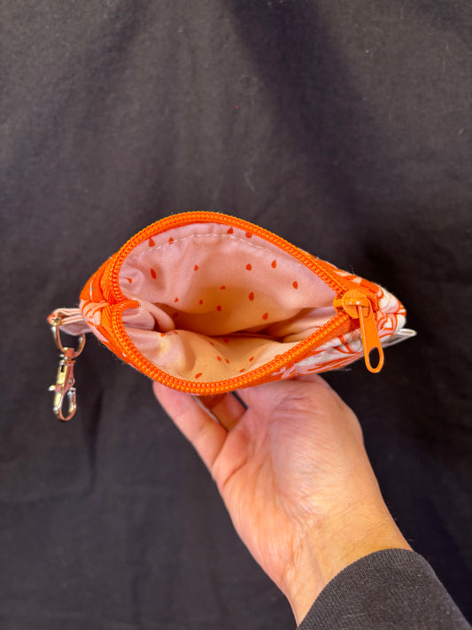 Orange Peacock Love Mini Wallet