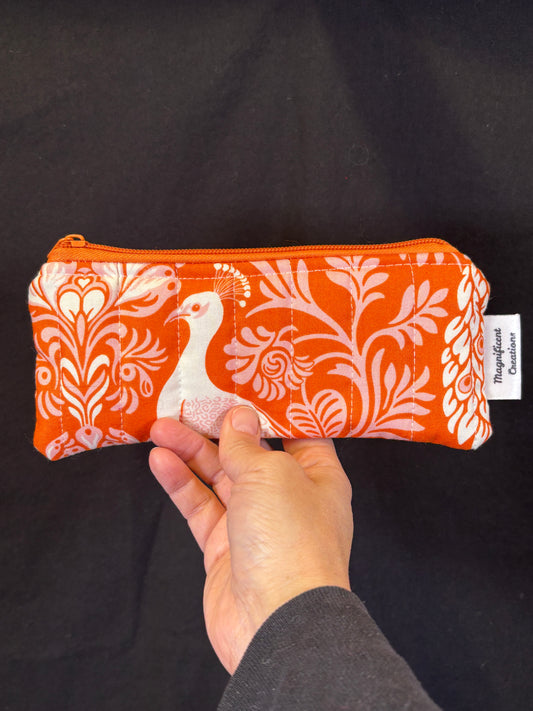 The Orange Peacock Pencil Case