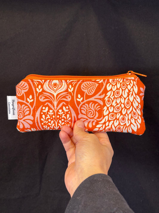 The Orange Peacock Pencil Case