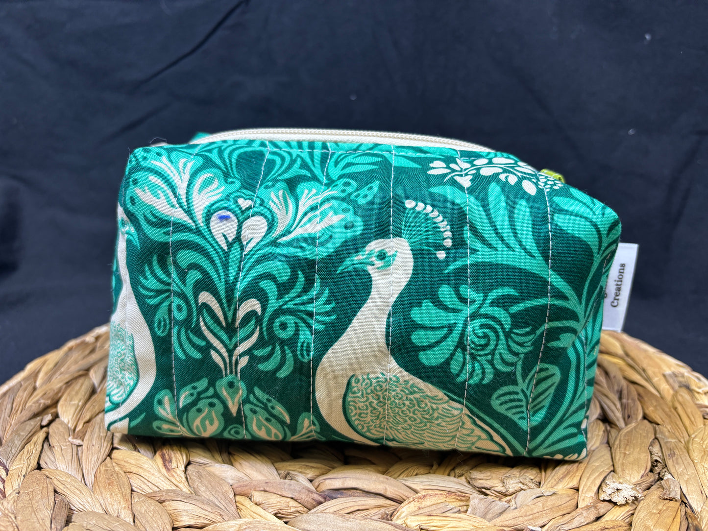 Teal Peacock Make Up Bag