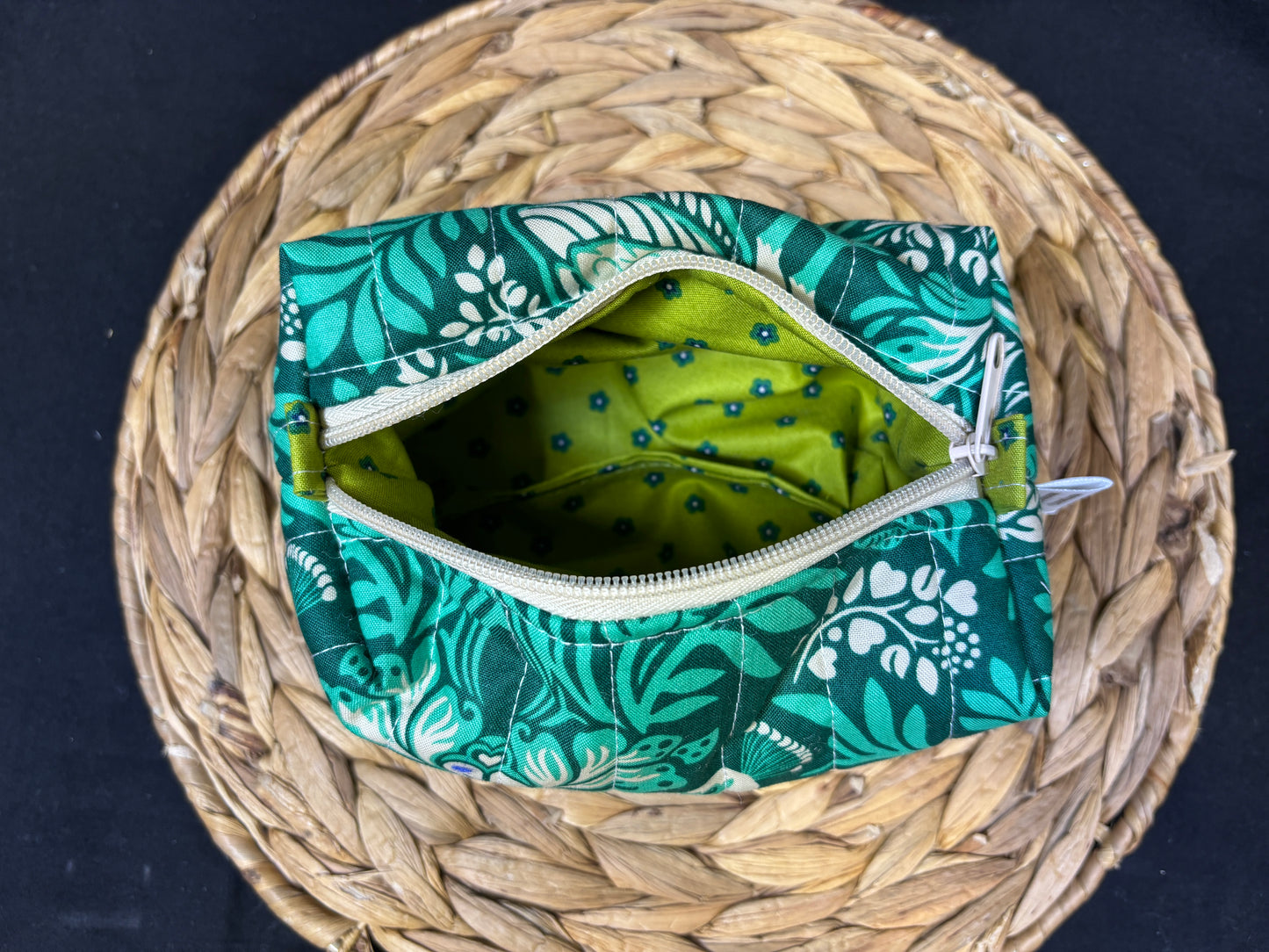 Teal Peacock Make Up Bag