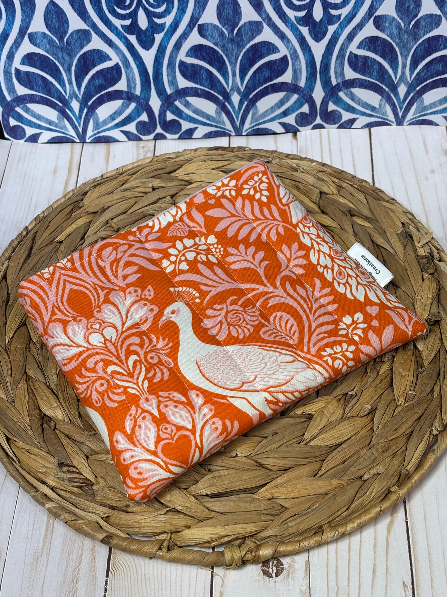 Orange Peacock Book Sleeve