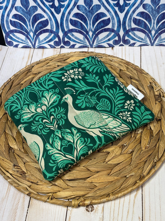 Teal Peacock Book Sleeve
