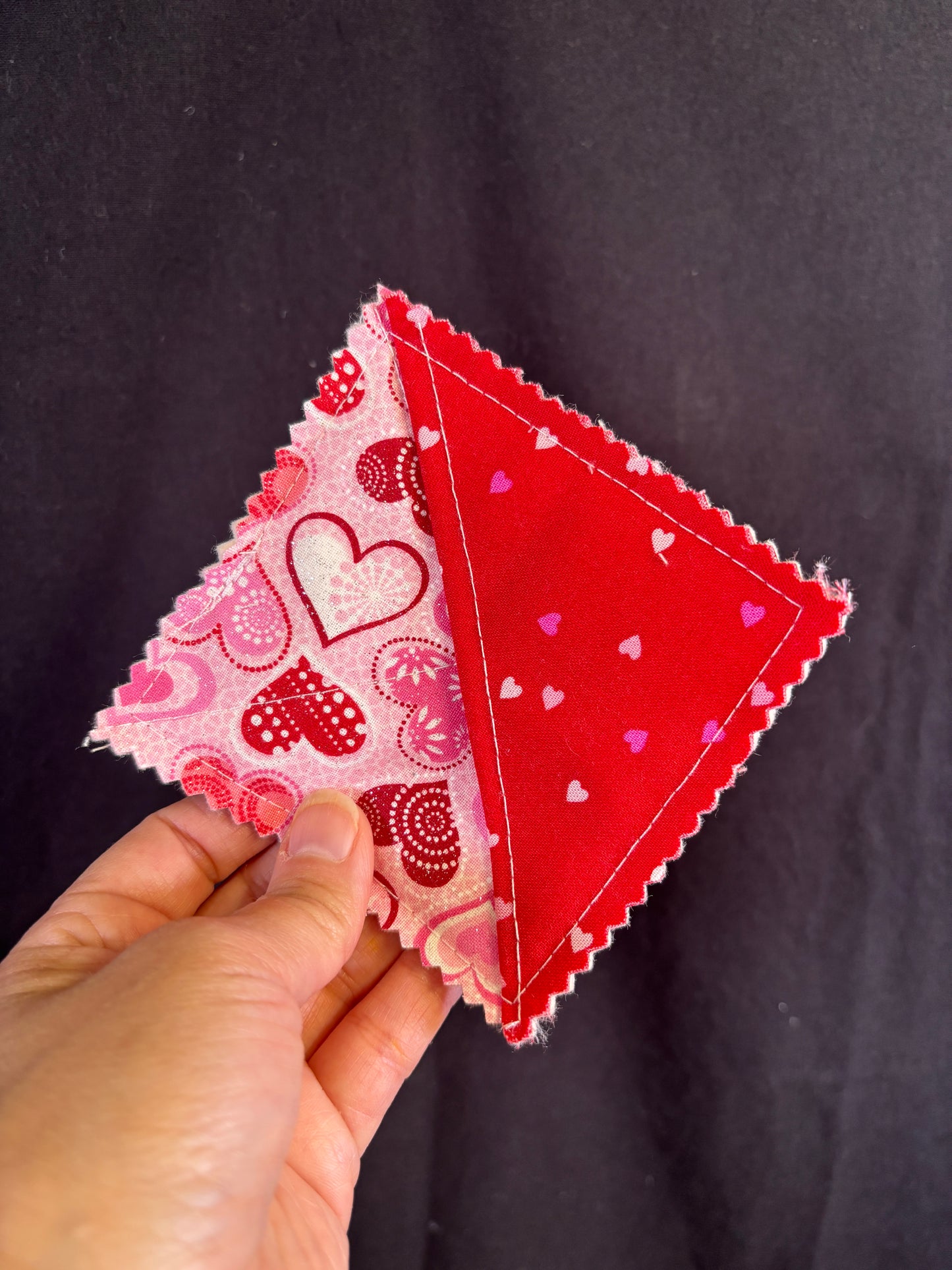 Pink Hearts Corner Bookmark
