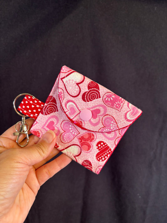 Pink Hearts Earbud Case