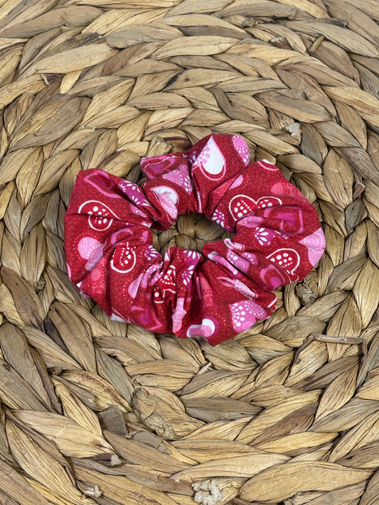 Red Hearts Scrunchie