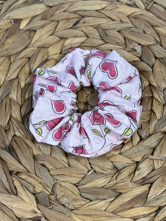 Red Rose Hearts Scrunchie