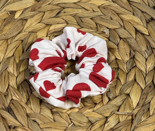 Large Red Heart Scrunchie