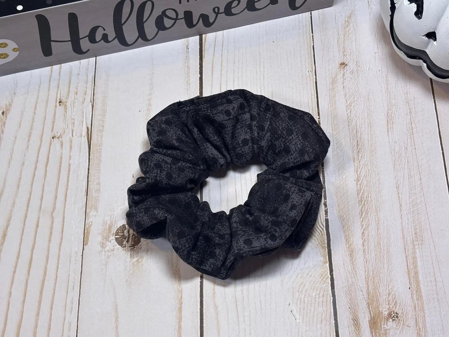 Black Dots Scrunchie