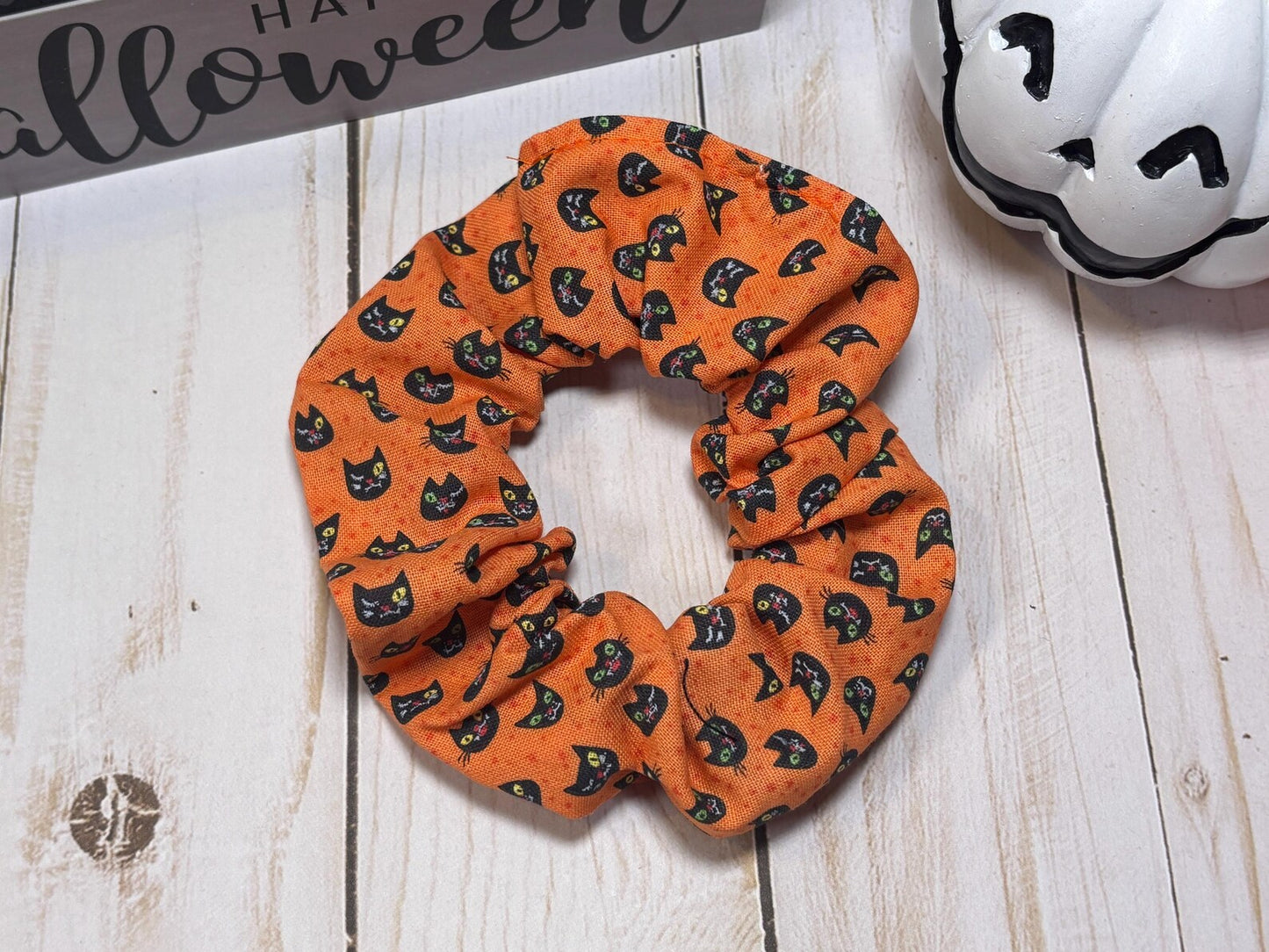 Green Eye Cat Scrunchie