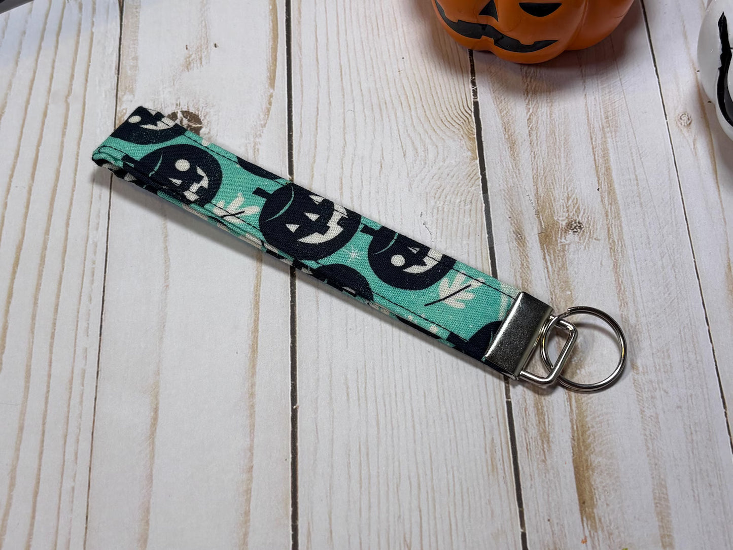 Teal Jack O Lantern Keychain