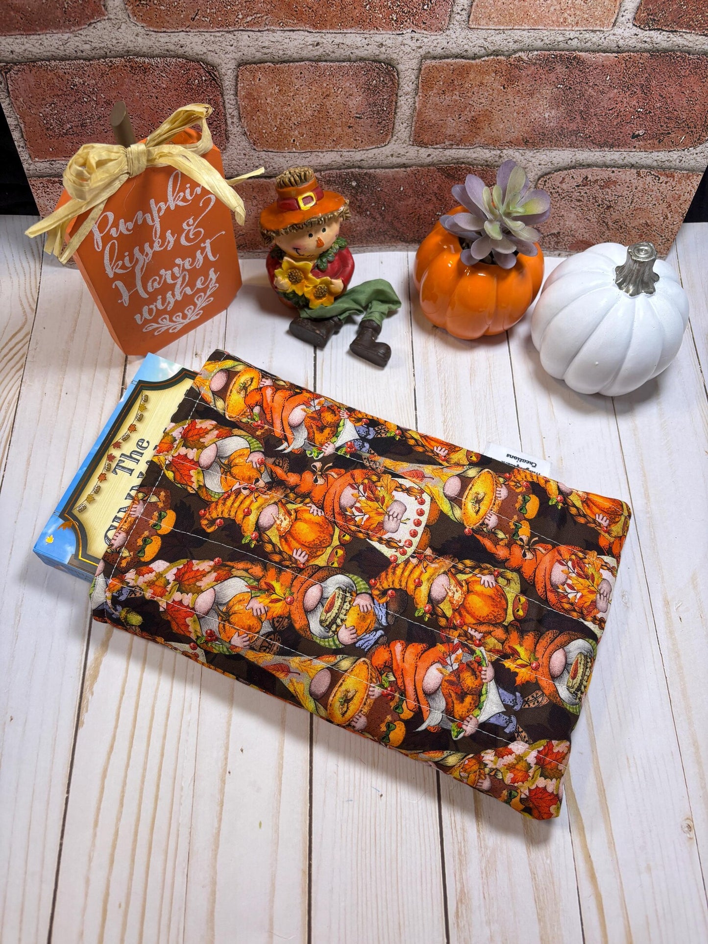 Large Fall Gnomes Book Sleeve
