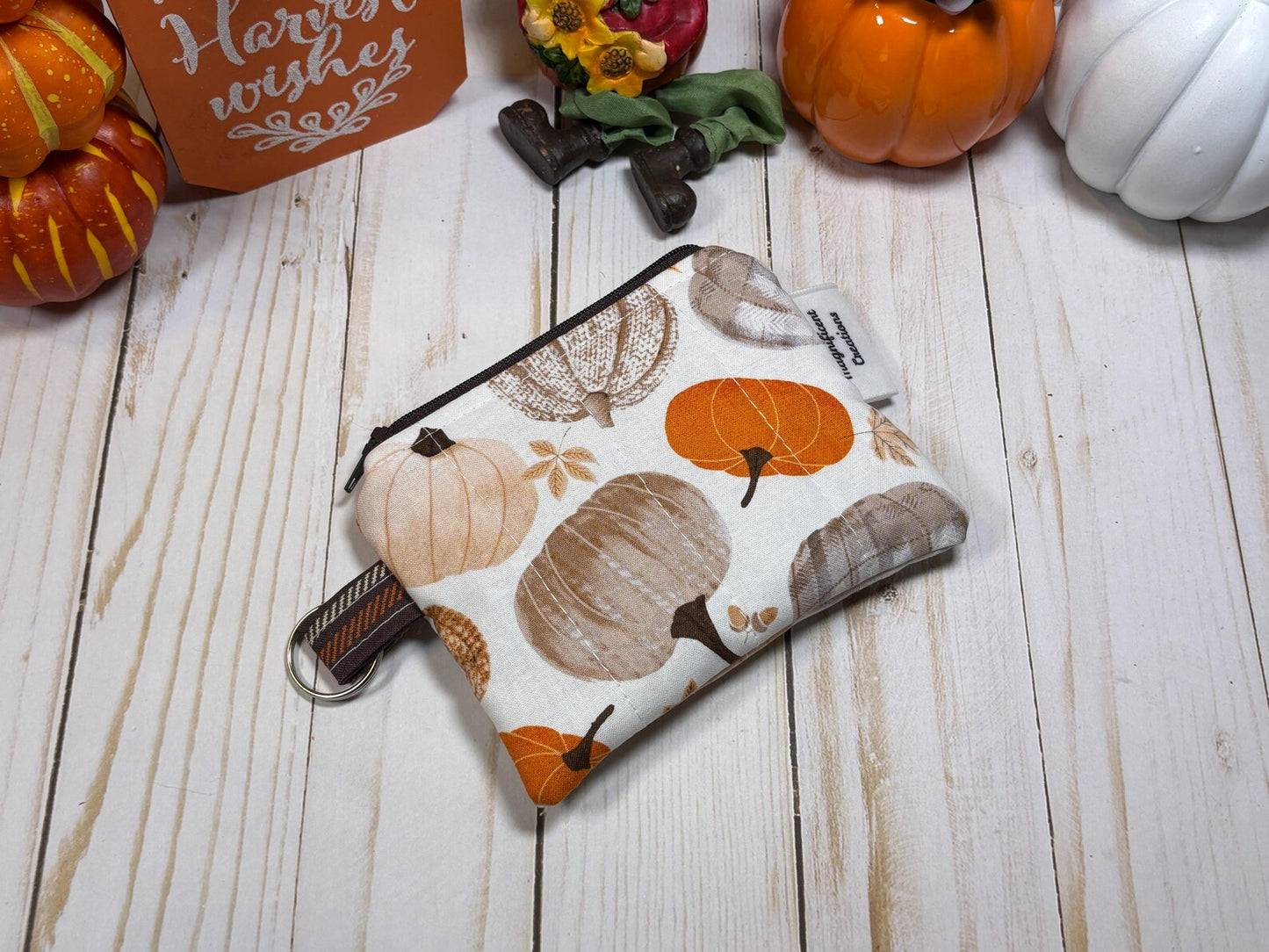 Fall Pumpkin Sweater Mini Wallet