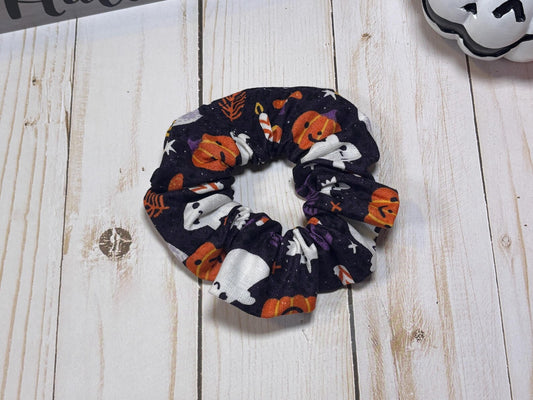 Ghost and Pumpkins Scrunchie