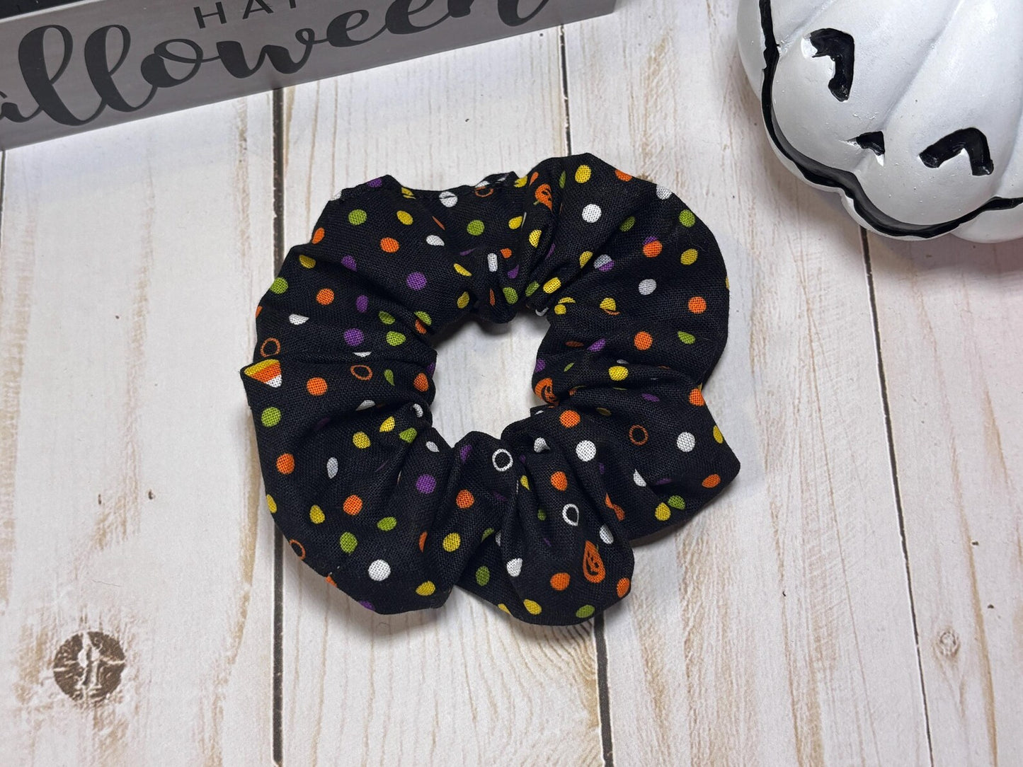 Halloween Dots Scrunchie